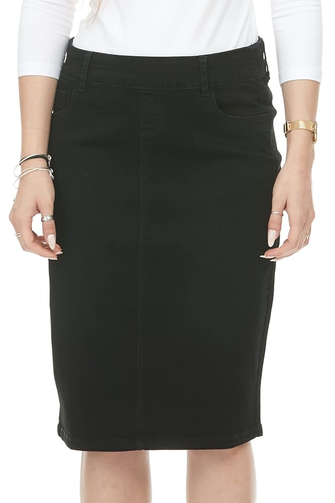 Amazon.com: ESTEEZ Black Jean Skirts for Women Knee Length